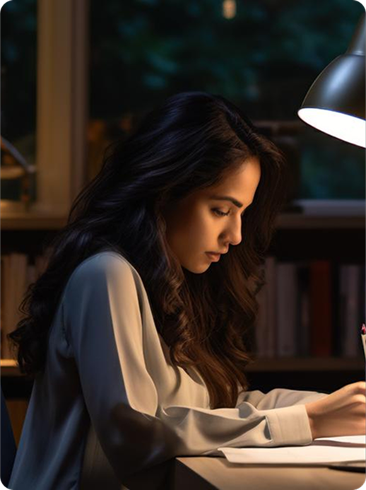 Student studying